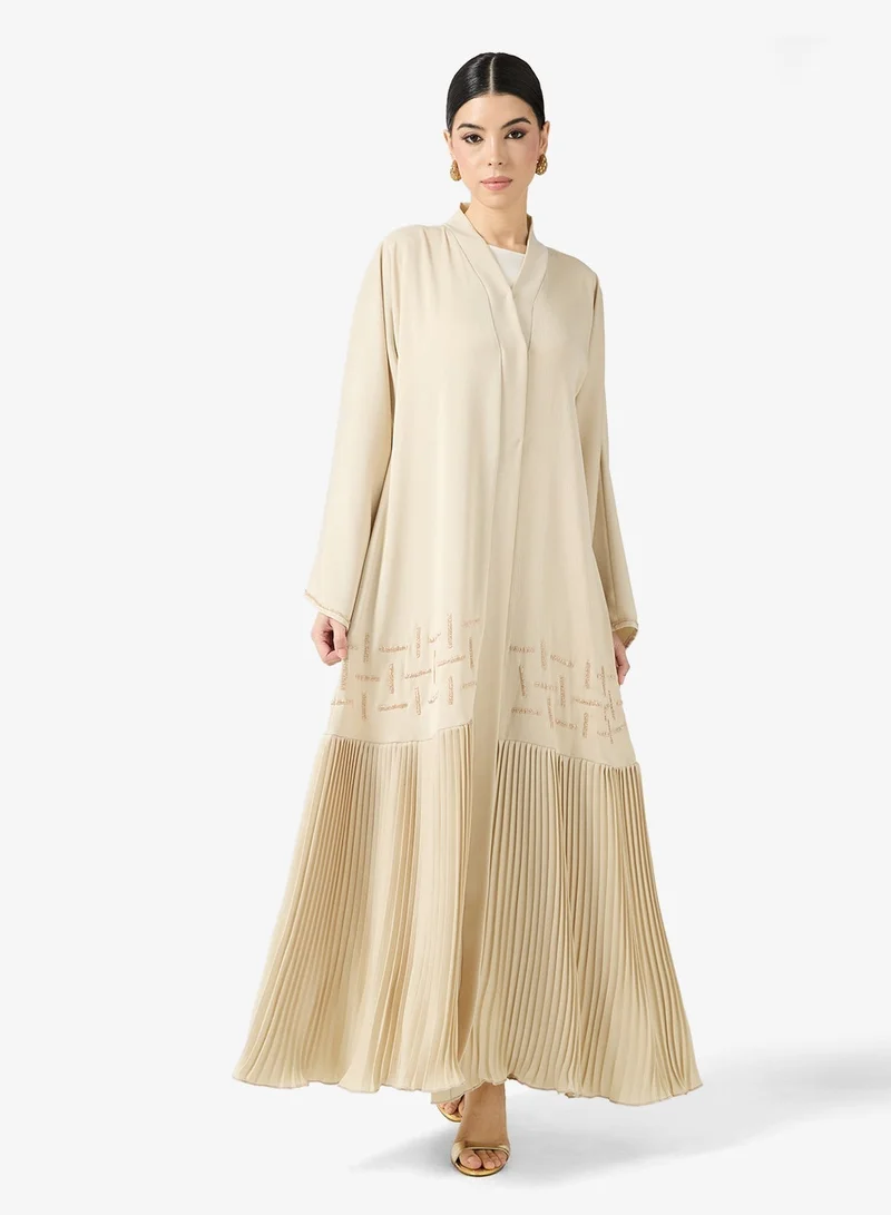 Abaya with pleat details